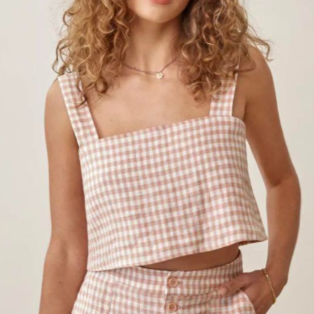 Women’s Reformation Lorin Linen Top